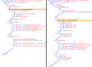 A két téma HTML szerkezete